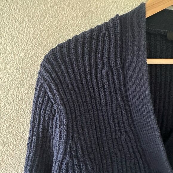 J Crew Dark Blue Chunky Knit Women's Cardigan Sweater Layering Fall Size XS - Picture 3 of 6